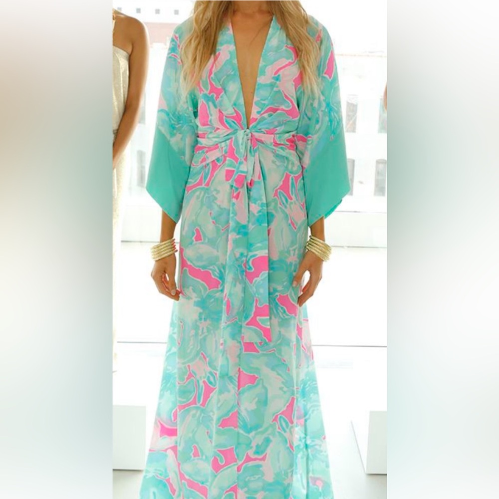 ISO Lilly Pulitzer Daniella Kimono Maxi Sizes
